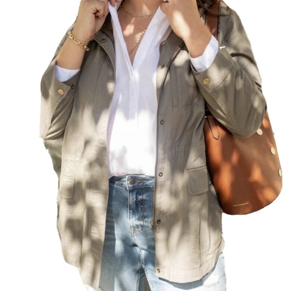 Ryllace Organic Cotton Classic Olive Utility Jacket for Women, new without tags - Picture 4 of 10